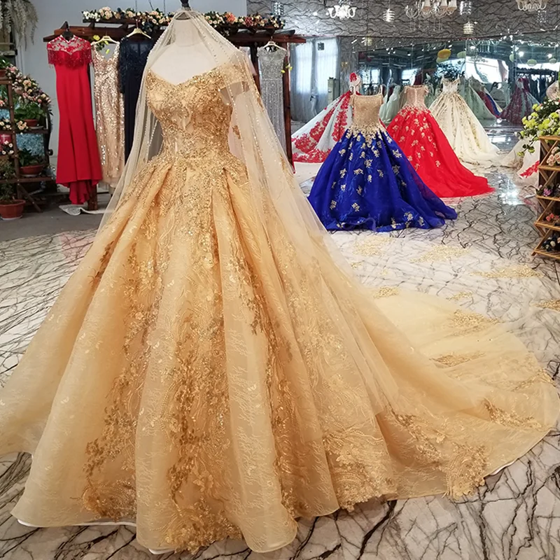 LS21447 платье люксЗолотой sexy с открытыми плечами нарядное 2018 длинными veil v образным