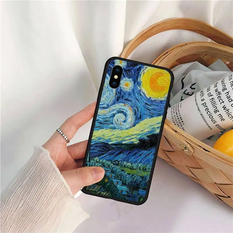 

Famous painting art pattern Phone Case for iPhone 11 12 pro XS MAX 8 7 6 6S Plus X 5S SE 2020 XR luxury brand shell