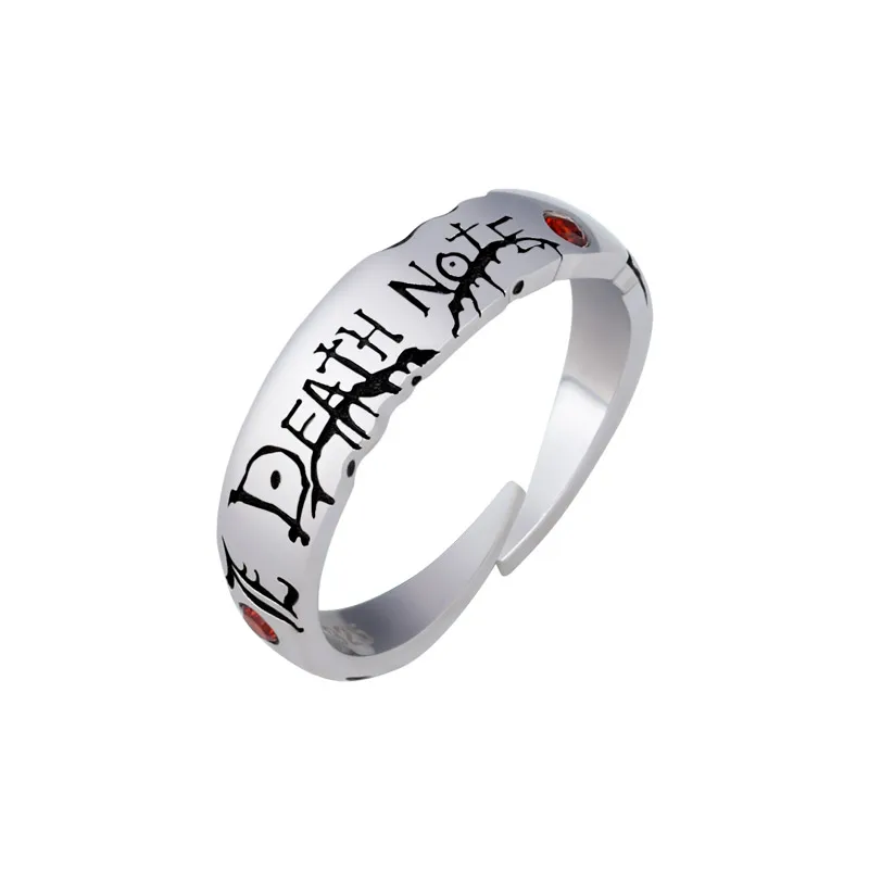

Anime Ring Death Note Yagami Light 925 Sterling Silver Zircon Finger Ring Limit Adjustable Jewelry Cosplay Xmas Gift