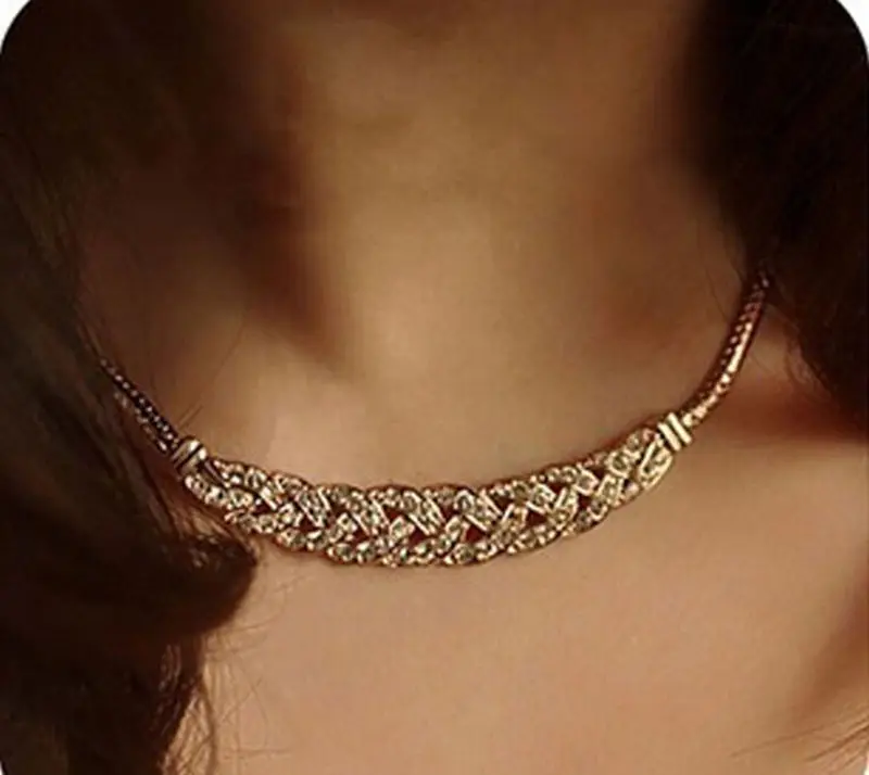 Плетеные украшения винтажное ожерелье полюсная цепочка змея со стразами