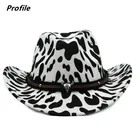 Ковбойская шляпа, осеньзима, фетровая шляпа с коровьим узором, двусторонняя плотная шляпа с плотной закрученной головой быка, логотип унисекс, джаз, женская