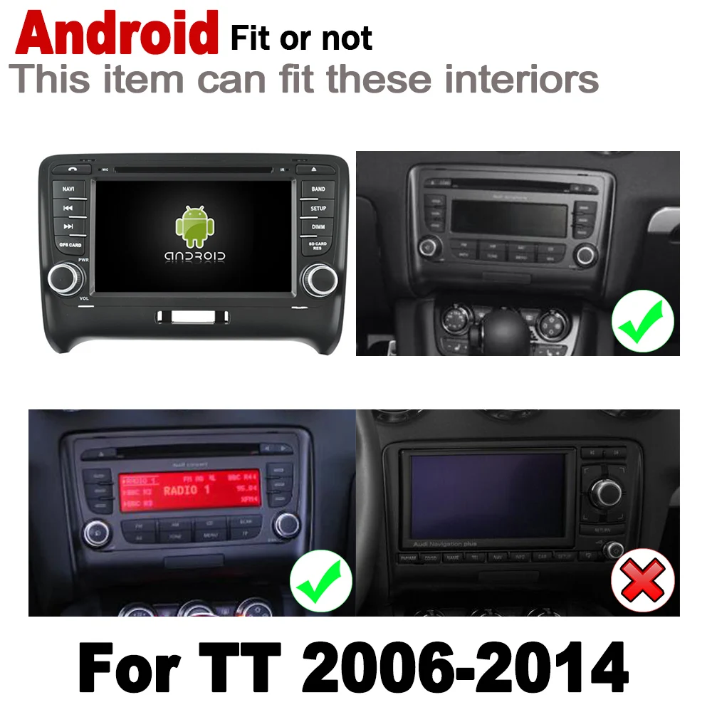 Автомобильный DVD GPS Navi Map HD IPS экран DSP стерео Android 8 0 для AUDI TT 8J 2006 ~ 2014 MMI