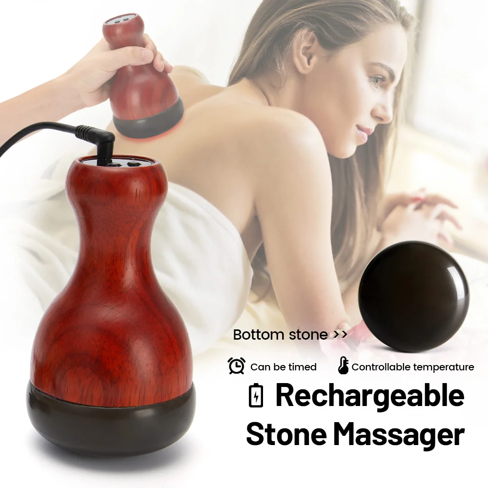 

Electric Hot Stone Gua Sha Massager for Body Anti Cellulite Rechargeable Guasha Scraping Back Neck Face Massage Relax Body Spa