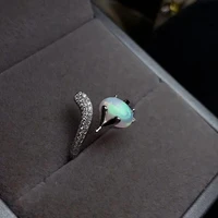 colife jewelry 925 silver fox ring for young girl 68mm natural opal silver ring fashion opal ring silver gemstone ring