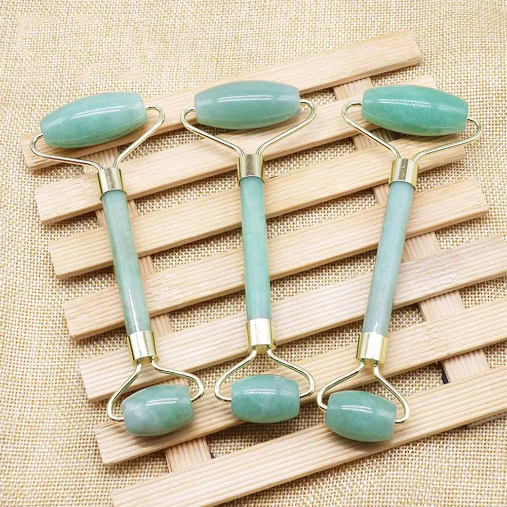 

Natural Massager Jade Roller And Gua Sha Scraper Massager Anti Wrinkle Face Slimming Shaper Body Foot Relaxation Beauty Tool