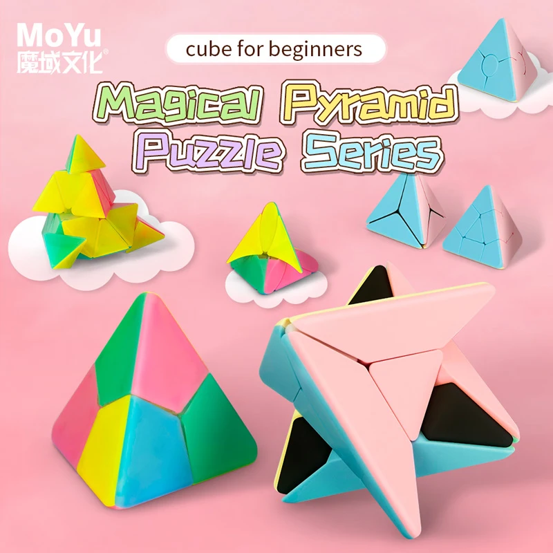 

2021MoYu Cubing Classroom Teaching Pyramid Cube For Beginners Puzzle Macaroon Educational Toys Magic Cubes Kids