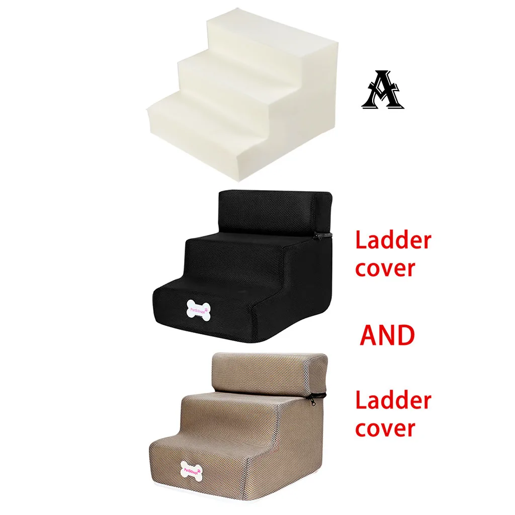 Pet Bed Stairs 3 Ladder Dog House Puppy Cat Steps Mesh Foldable Detachable Ramp Supplies | Дом и сад