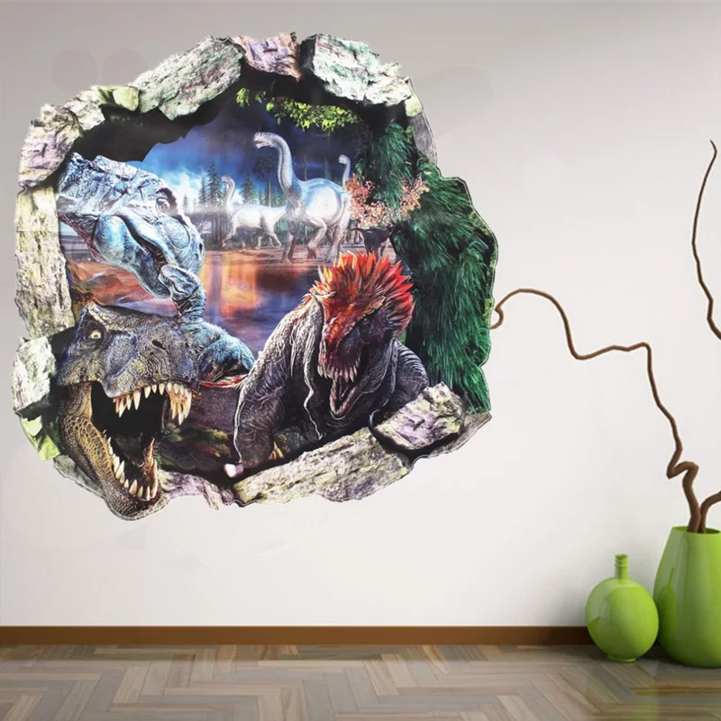 New 2020 Beautiful Jurassic Park Dinosaur Wall Stickers Vinyl Decal Mural Art Kids Rooms Room Nursery Decoration Practical | Дом и сад
