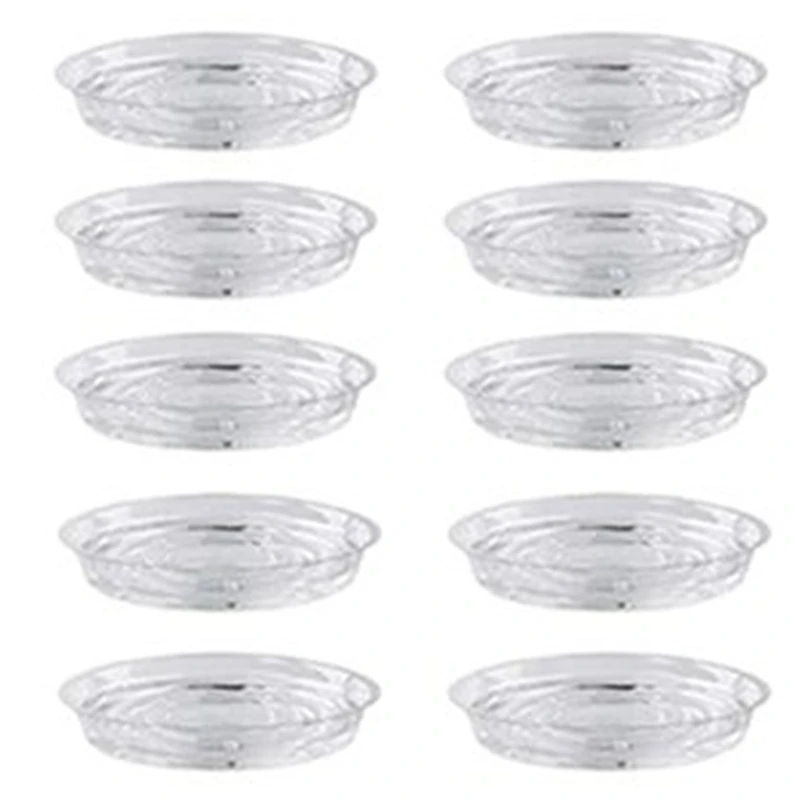 Plant Saucers, 10 Pack of 30cm (12 Inch), Transparent Flower Pot Drip Trays for Indoor & Outdoor Plants Garden Clear