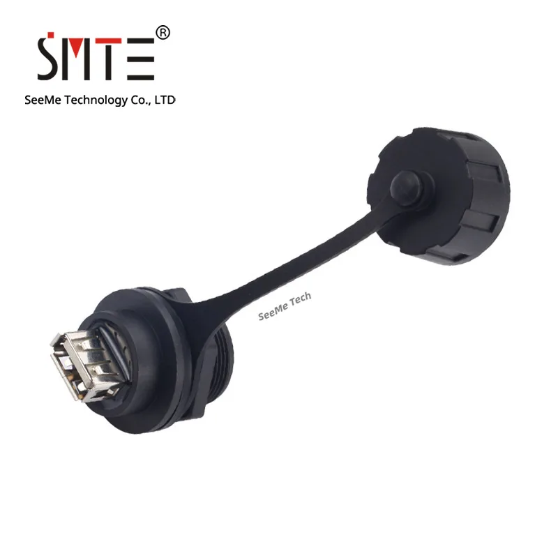 

USB aviation plug socket USB waterproof connector panel fixed USB data waterproof connector IP67