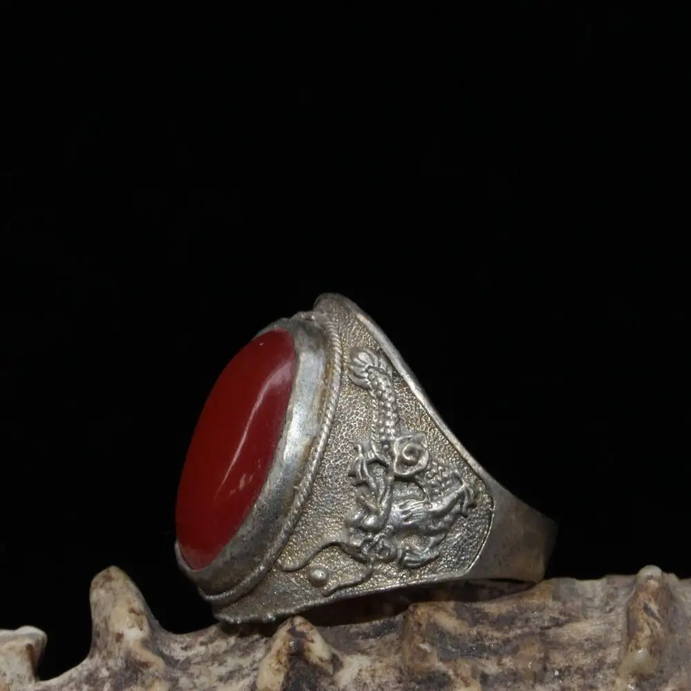 

Antique white copper Ruby Ring
