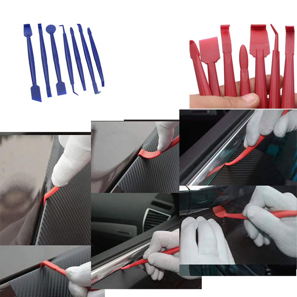 

7 шт. инструмент для обрезки автомобильной пленки, скребок для смены цвета, инструмент для резки пленки, инструмент для тонировки окон автом...