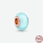 Бусины стеклянные матовые из серебра 925 пробы для браслетов Pandora