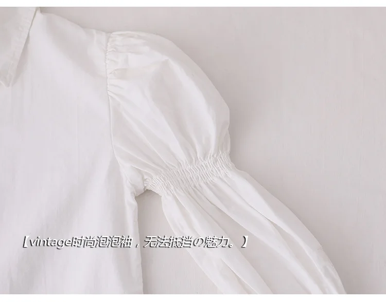 

Girl Spring Autumn New Shirt Children Puff Sleeve Turn Down Collar Blouse Kids Fashion Korean Tops Teenage Shirt Wz315