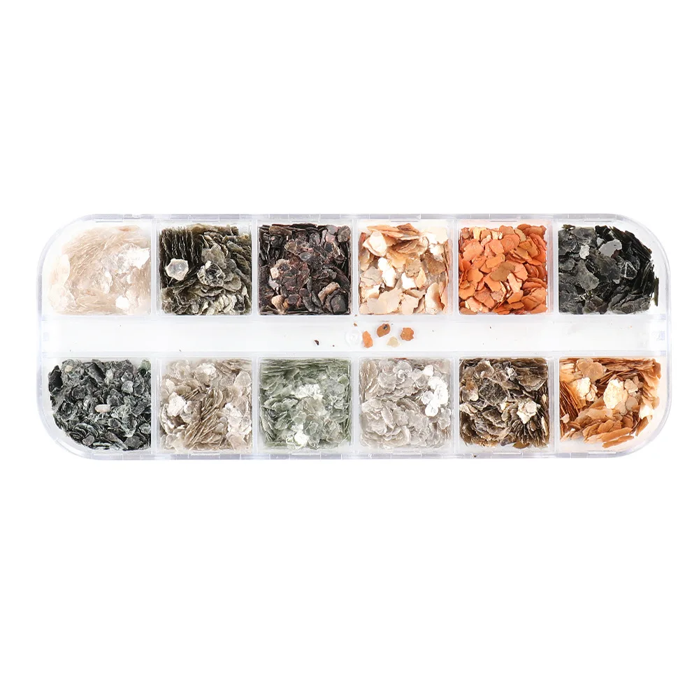 

12 grid nail sequins sequins metal irregular nail art decoration mirror glitter foil paper YM/CX