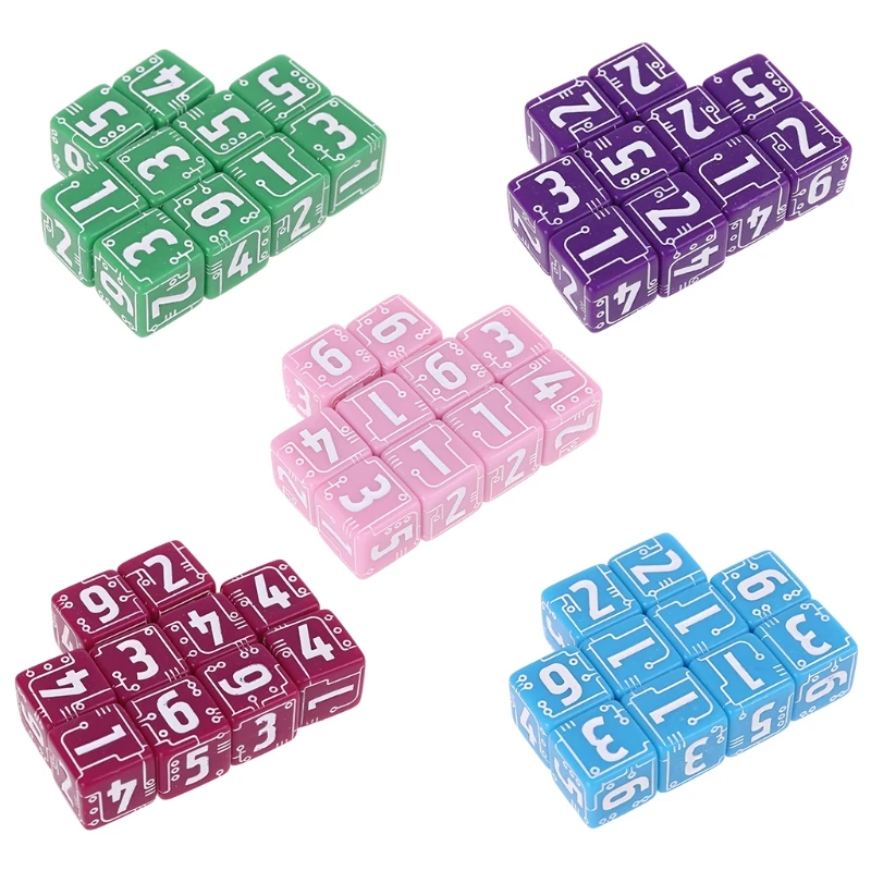 

E9LE 10pcs/set 6-sided Line Dices Beads Blank Desktop Table Board Role Playing Games
