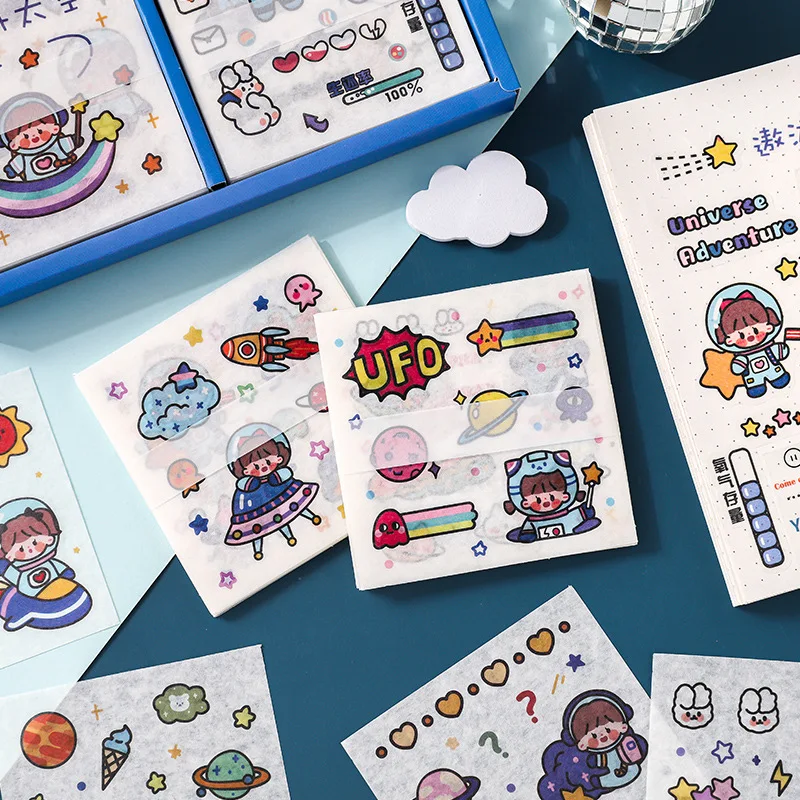 Kawaii Deco Washi стикер для канцелярских товаров набор Приключения Вселенная DIY Дневник
