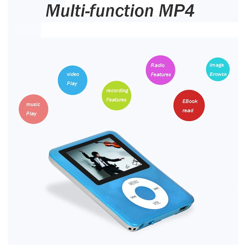 

1.8 Inches Card Metal Mini MP4 Walkman 4th Generation Player Ultra-thin Sports MP4 Player With Screen Support Picture Browsing