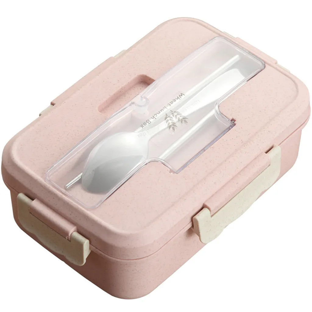 Портативный здоровый материал Ланч-бокс 3 слоя пшеничной соломы Bento коробки