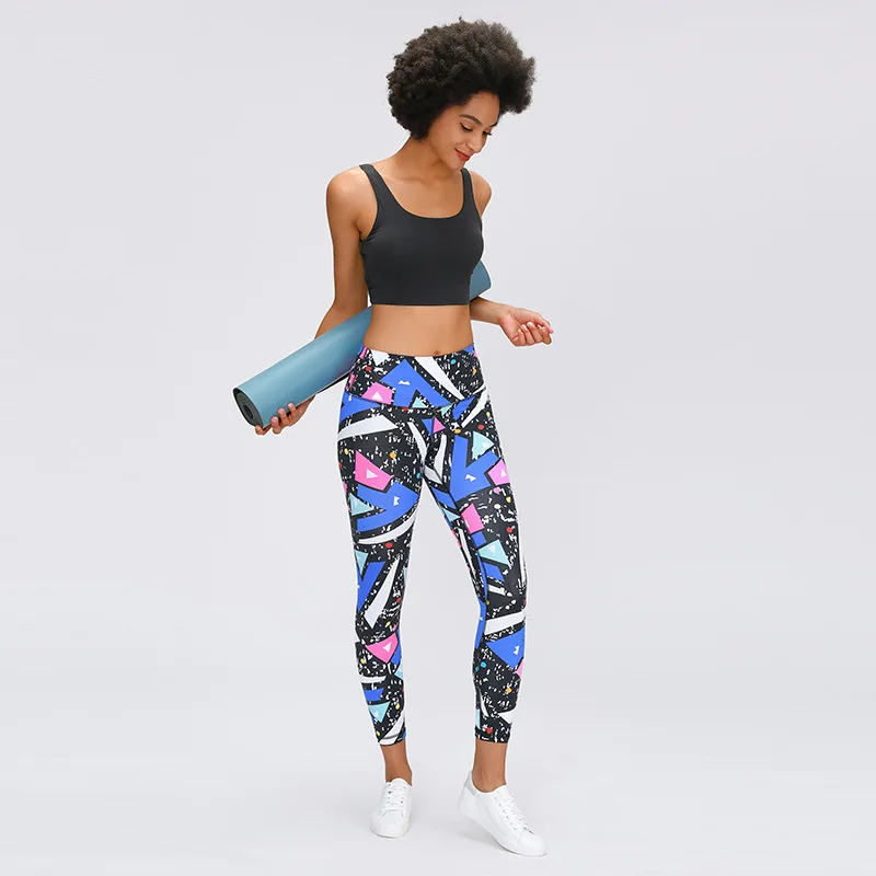 

Fashion Yoga Pants Leggings Sport Women Fitness Beautiful Painted Patterns High Waist Running GYM Sports Pants
