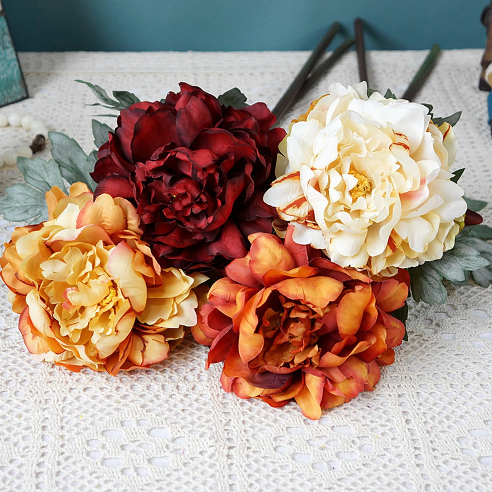 

Искусственные цветы, короткая ветка, Одна Головка, сказочный пион, свадебное украшение, реквизит для фотосъемки, декор комнаты, Новогоднее у...