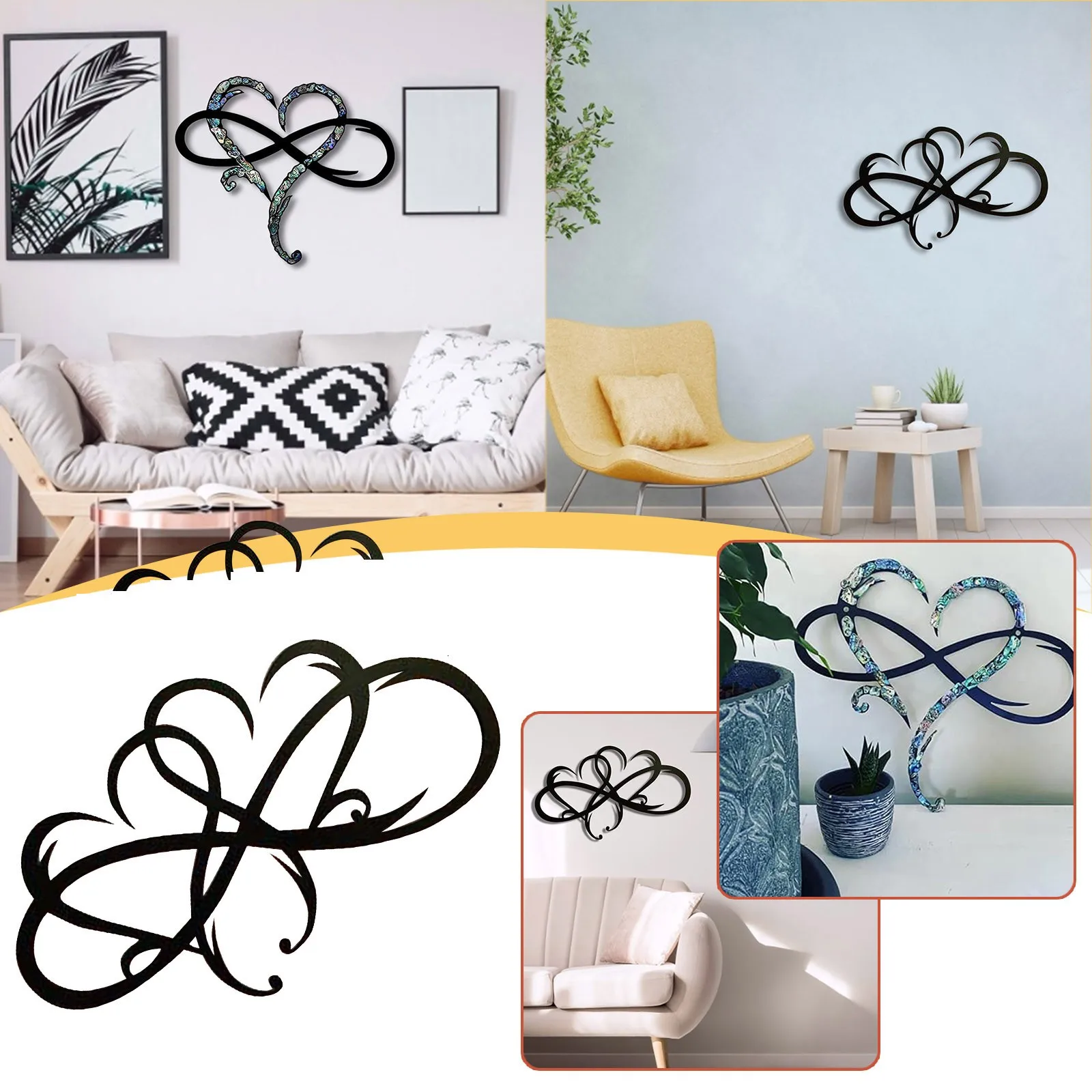

Eternal Love Metal Ornaments Wrought Iron Indoor Pendant Wall Decoration Living Room Metal Wall Art Personalized Pendant
