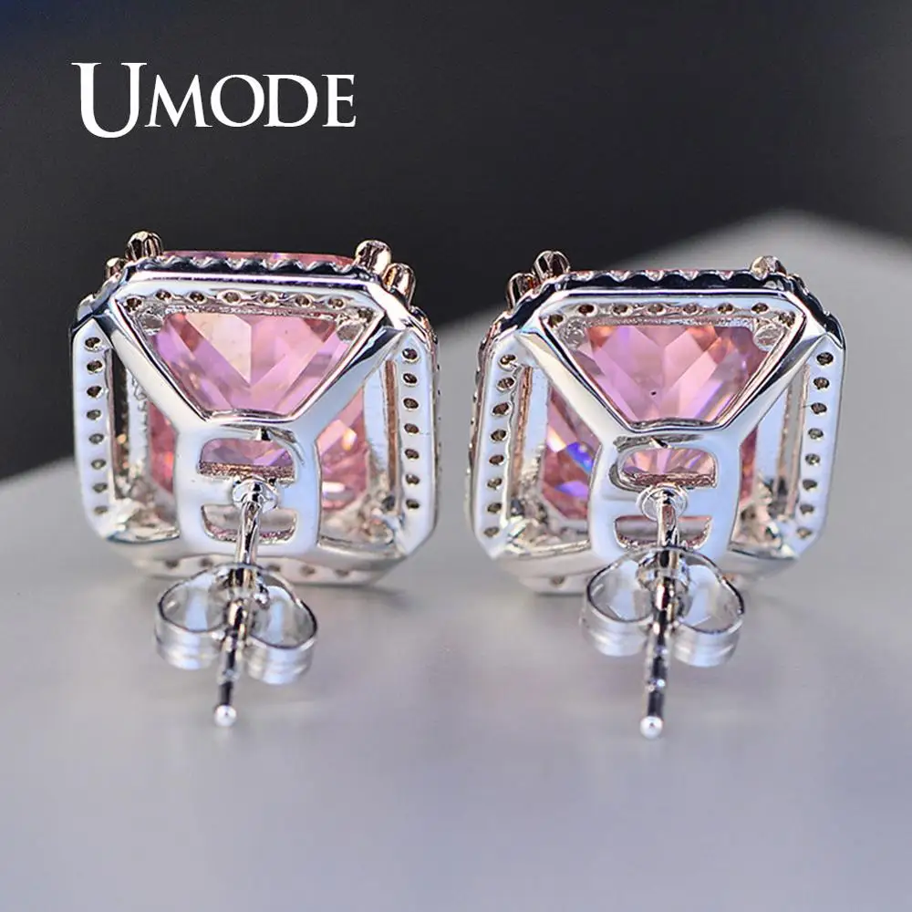 Женские корейские серьги-гвоздики UMODE маленькие серьги с кристаллами из фианита