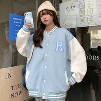2021 spring and autumn new korean version of ins academy baseball coat womens loose letter embroidered jacket tide