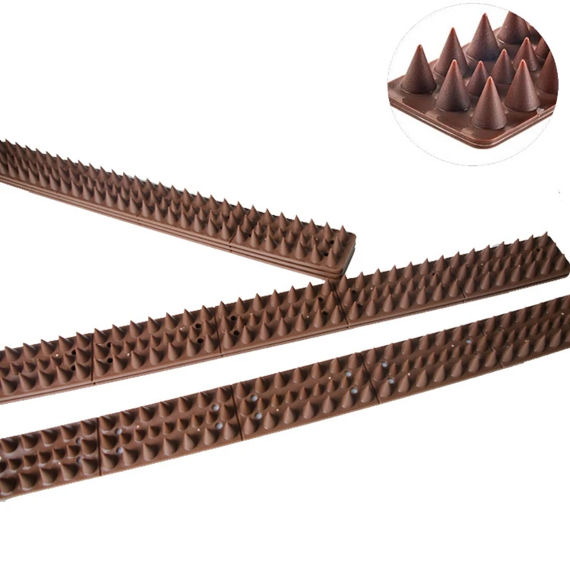 

10Pcs Brown Plastic Anti-Theft Fence Wall Nail Anti Bird Thorn Fence Fence Drive Bird Thorn