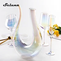 1 5l u shape crystal red wine decanter swan wine carafe gifts large aerator accessories hand blown sommelier carafe lead free