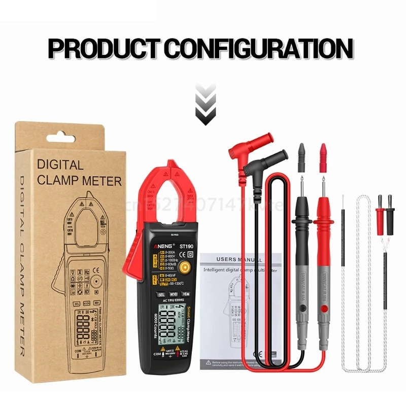 

AC/DC Digital Clamp Meter True RMS Auto Range Professional Multimeter 6000 Counts Measures Current Voltage Temperature