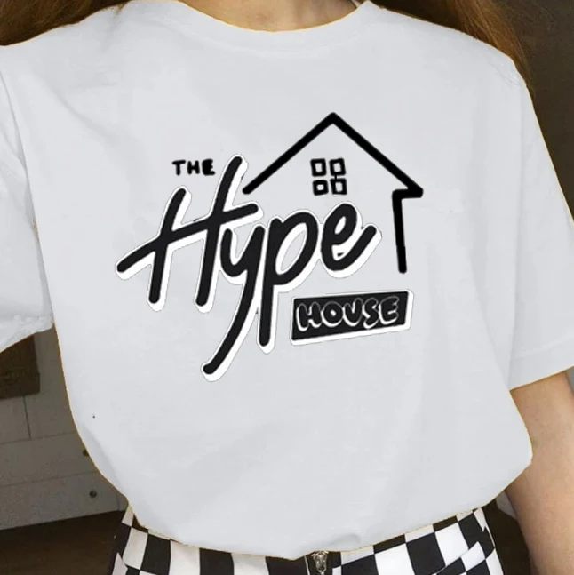 2020 The Hype House Tshirt 100% Cotton Aesthetic Summer Short Sleeve Tee Tops Female Ulzzang Vintage Korean T Shirts | Женская одежда