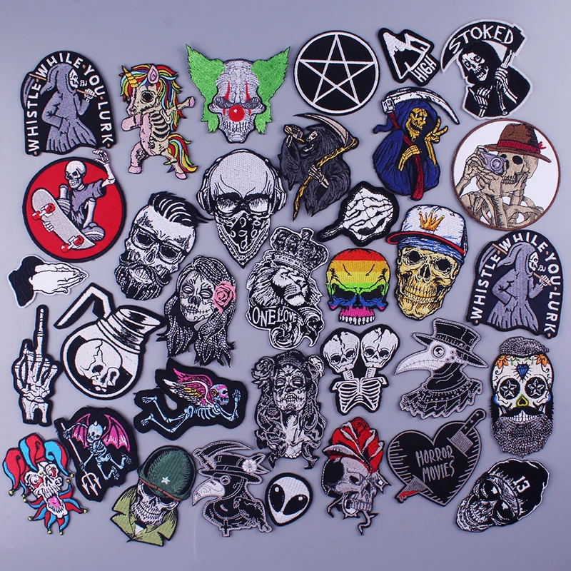 Чумной доктор патч панк одежда вышитые патчи для мужских пиджака Аппликации