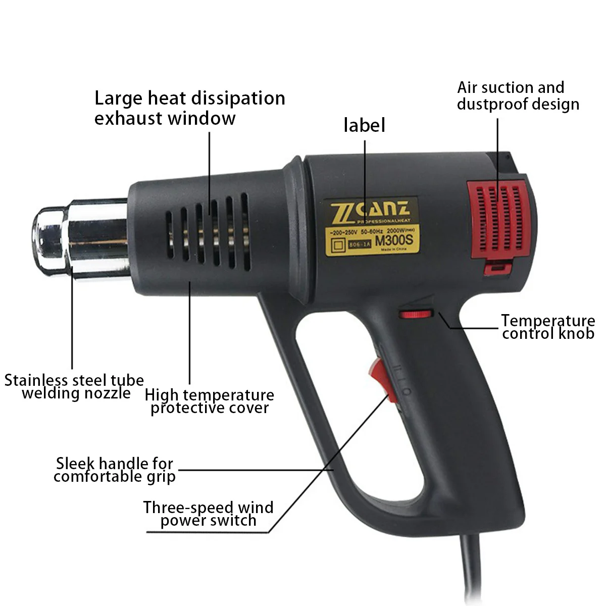 Тепловая пушка 2000 Вт с двойным контролем температуры автомобильный пленочный