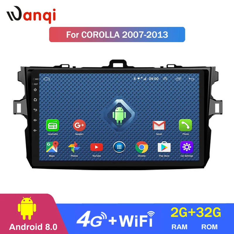Автомагнитола 4G full Netcom Wi-Fi 9 дюймов 2 + 32 ГБ DVD стереоплеер Android 10 0 подходит для Toyota