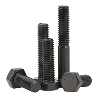 black outside hex head screws m6 m8 din933 external hexagon head cap screws bolts high tensile grade 12 9 alloy steel