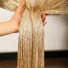 Блестящая нить для двери, занавески, перегородки для комнаты, перегородки для окон с бахромой, оконные перегородки, украшение для дома, Cortina