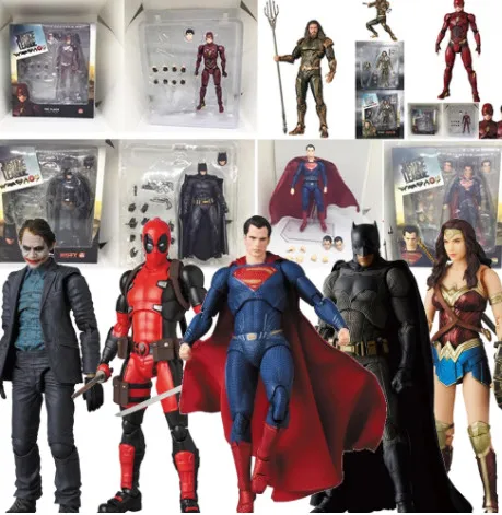 Фигурка Mafex 15 см Дэдпул Джокер киборг вспышка чудо Брюс Уэйн Аквамен экшн-фигурка