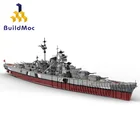 Buildmoc WW2 военный Бисмарк кораблей серии строительные блоки модель броненосца WW2 военный солдатский игрушечное оружие