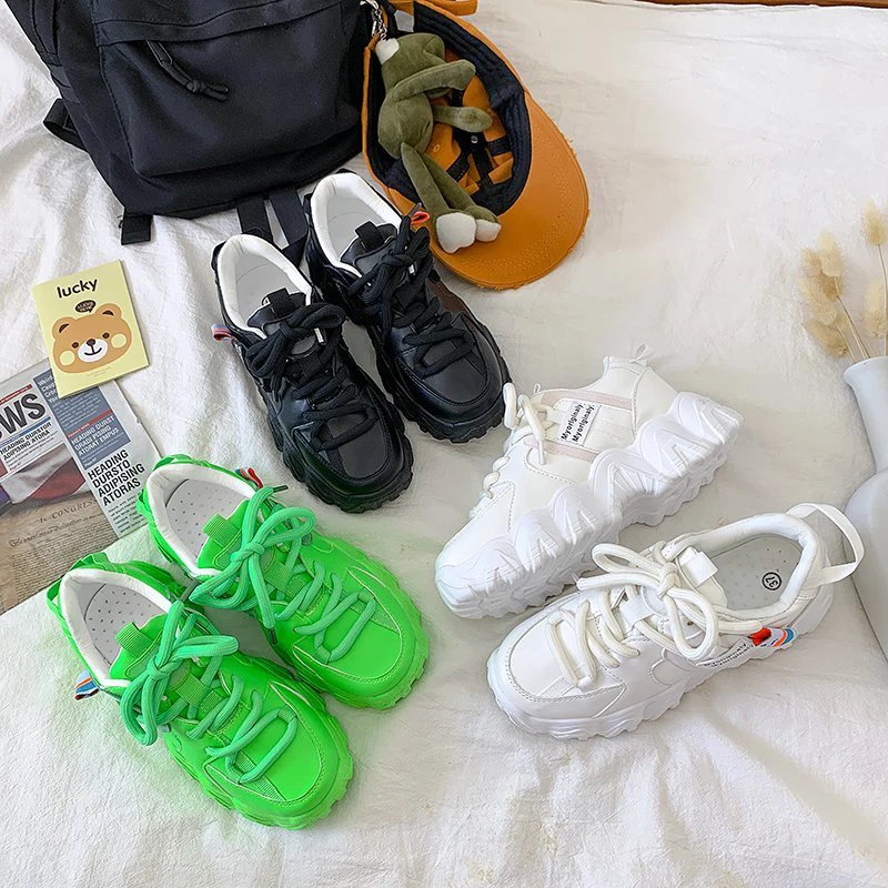 

New Sneakers Women Flat Platform Shoes Spring Autumn Fashion Men Sneakers Thick bottom Chunky Sneakers Ladies Shoes Plus Size