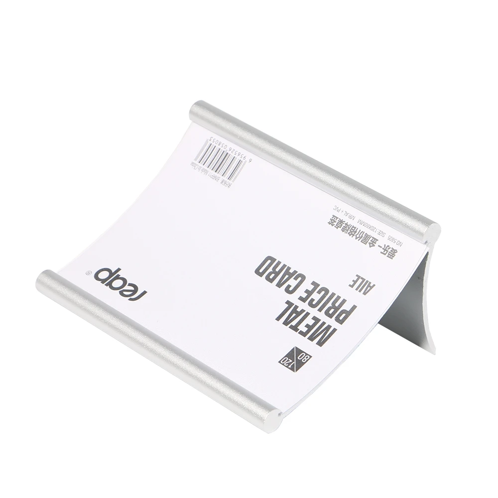 Aluminum Metal Table Sign Holder L Desk Name Card Display Stand Card Desktop Price Tag Frame Shelf Talker Advertising Rack Case