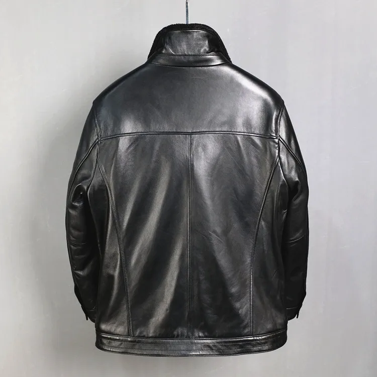 

Autumn Men's Sheepskin Coat Winter Genuine Jacket Men Plus Size Real Leather Jackets 2020 Veste Cuir Homme KJ5222