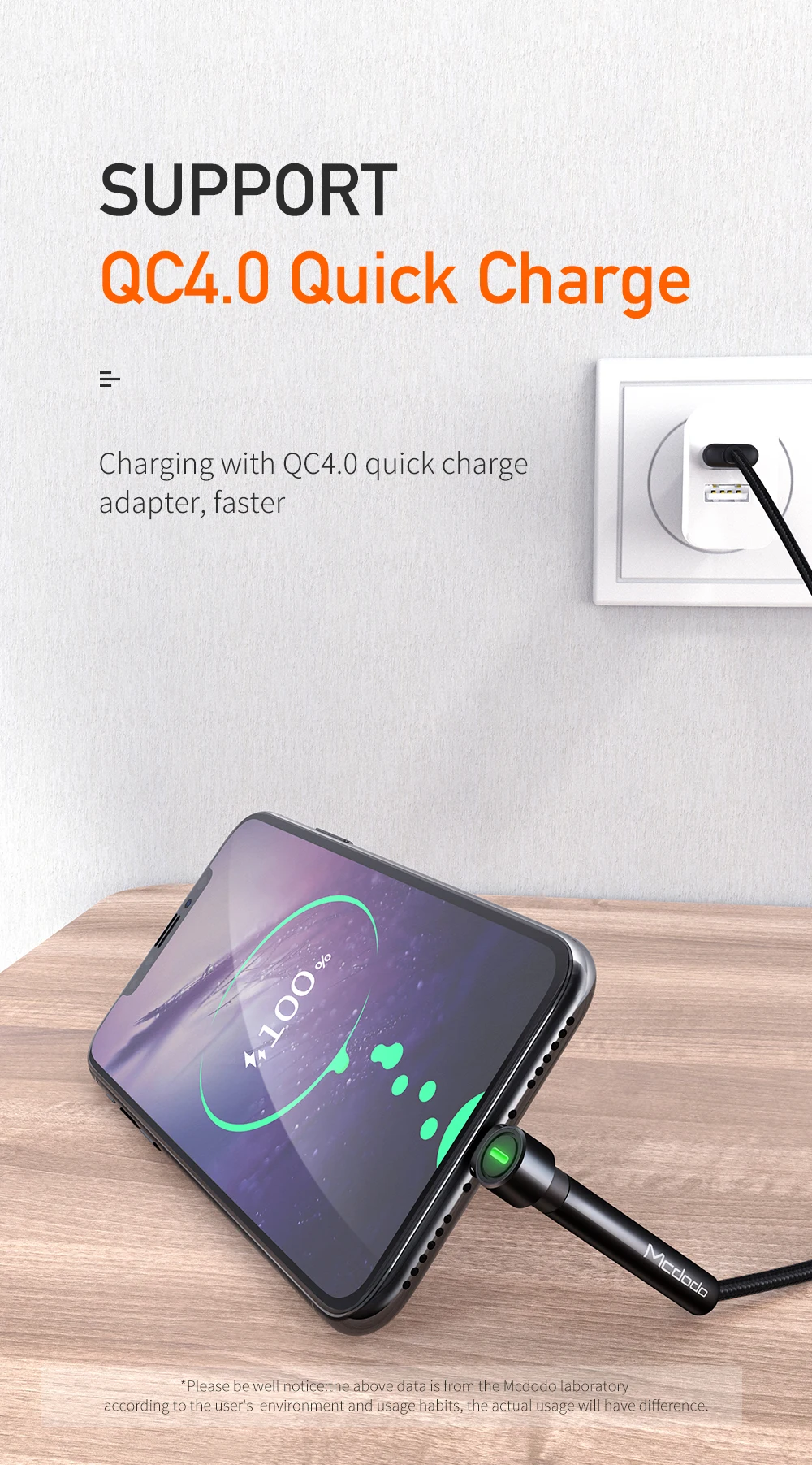 Mcdodo usb type C кабель с держателем для телефона быстрое зарядное устройство 4,0 Быстрая зарядка для Xiaomi huawei samsung кабель USB C данных локтевой кабель