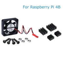 Для Raspberry Pi 4 Модель B Вентилятор охлаждения тихий мини вентилятор+ радиатор алюминиевый радиатор процессор ram LAN USB раковина Raspberry Pi 4