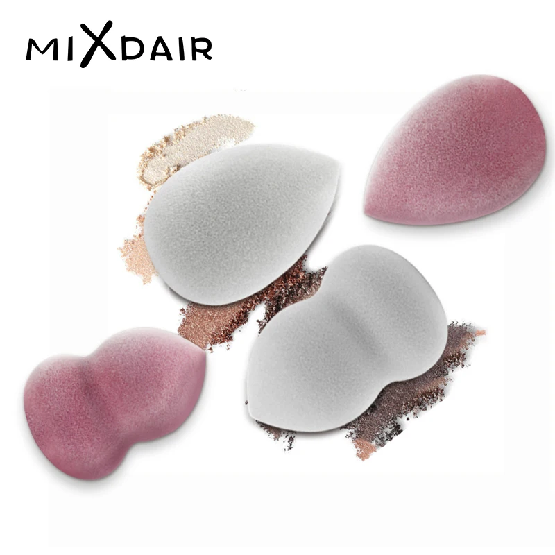 MIXDAIR 4 шт./компл. Флокированный косметический слоеный бархатный макияж губка