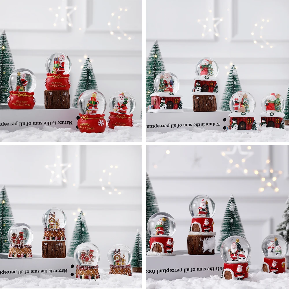 

1PC Christmas Crystal Snow Ball Santa Claus Glass Ball Desktop Decoration Christmas Navidad New Year Gift Home Decoration 2022
