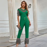 europe and the united states big yards dress the new tide fashion suits summer hot drilling wide legged pants two piece outfit