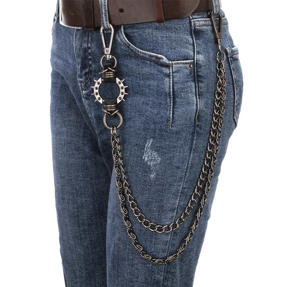 Мужской мотоциклетный кошелек с цепочкой на пояс в стиле панк хип хоп штаны