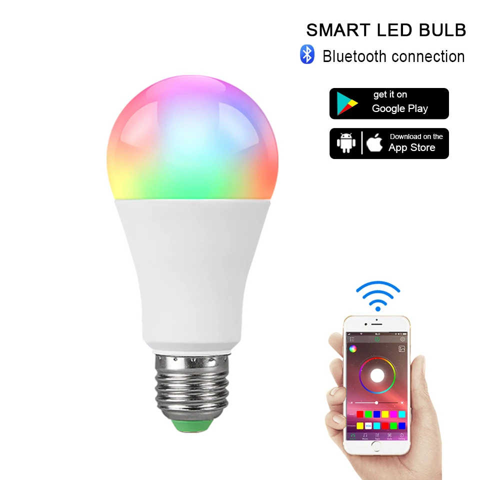 Беспроводная смарт лампа E27 светодиодсветодиодный 15 Вт Bluetooth 4 0|Светодиодные