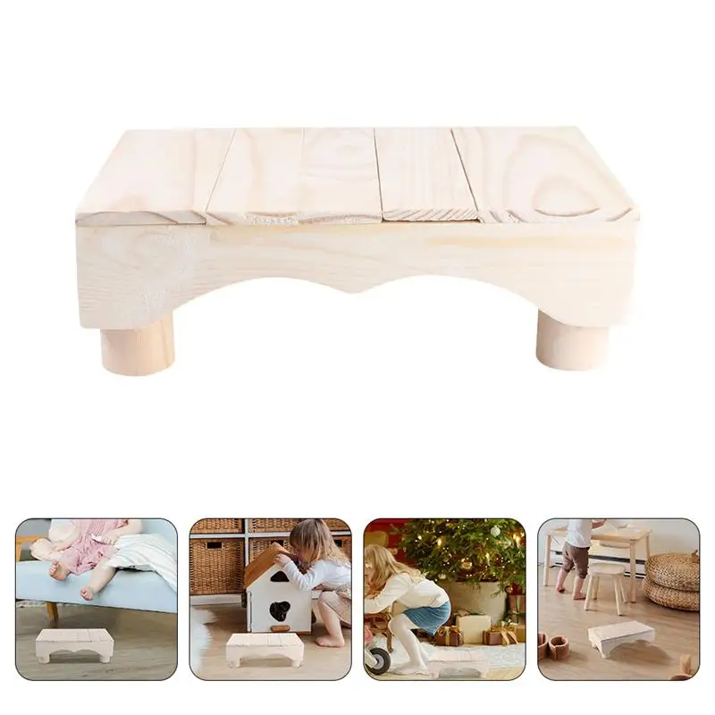 

1pc Wooden Foot Stool Children Footstool Toilet Chair Foot Stool Kid Footstool